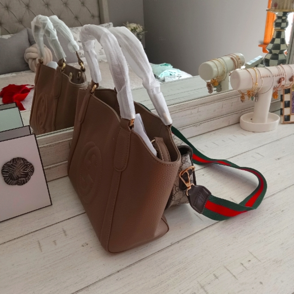 Brand New Crossbody With Red And Green Guitar Strap